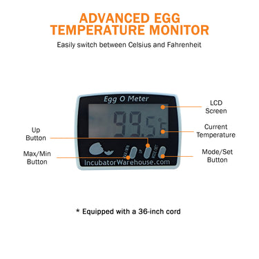 Egg-O-Meter™ | Egg Incubator Hatching Thermometer - A Better Egg Thermometer